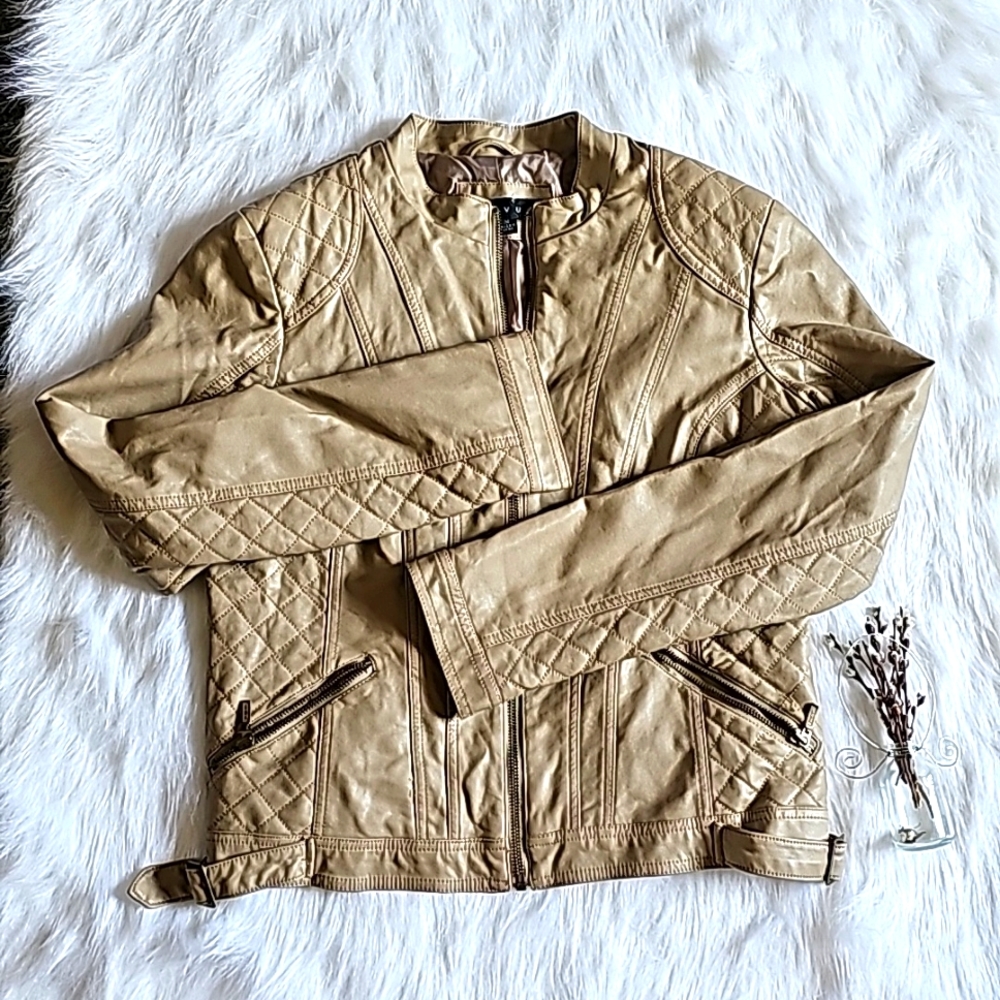 Tan moto jacket
